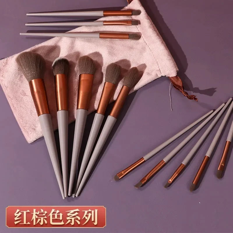 13Pcs Eyeshadow Portable Makeup Brushes Set Soft Fluffy Brushes Blush Powder Shadow Foundation Blending Concealer Make Up Tool