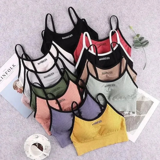 Sports Bra for Women Gym Sexy Crop Top Bra Women Cotton Underwear Soft Comfort Tube Tops Female Brassiere Tops for Girls Bra Top