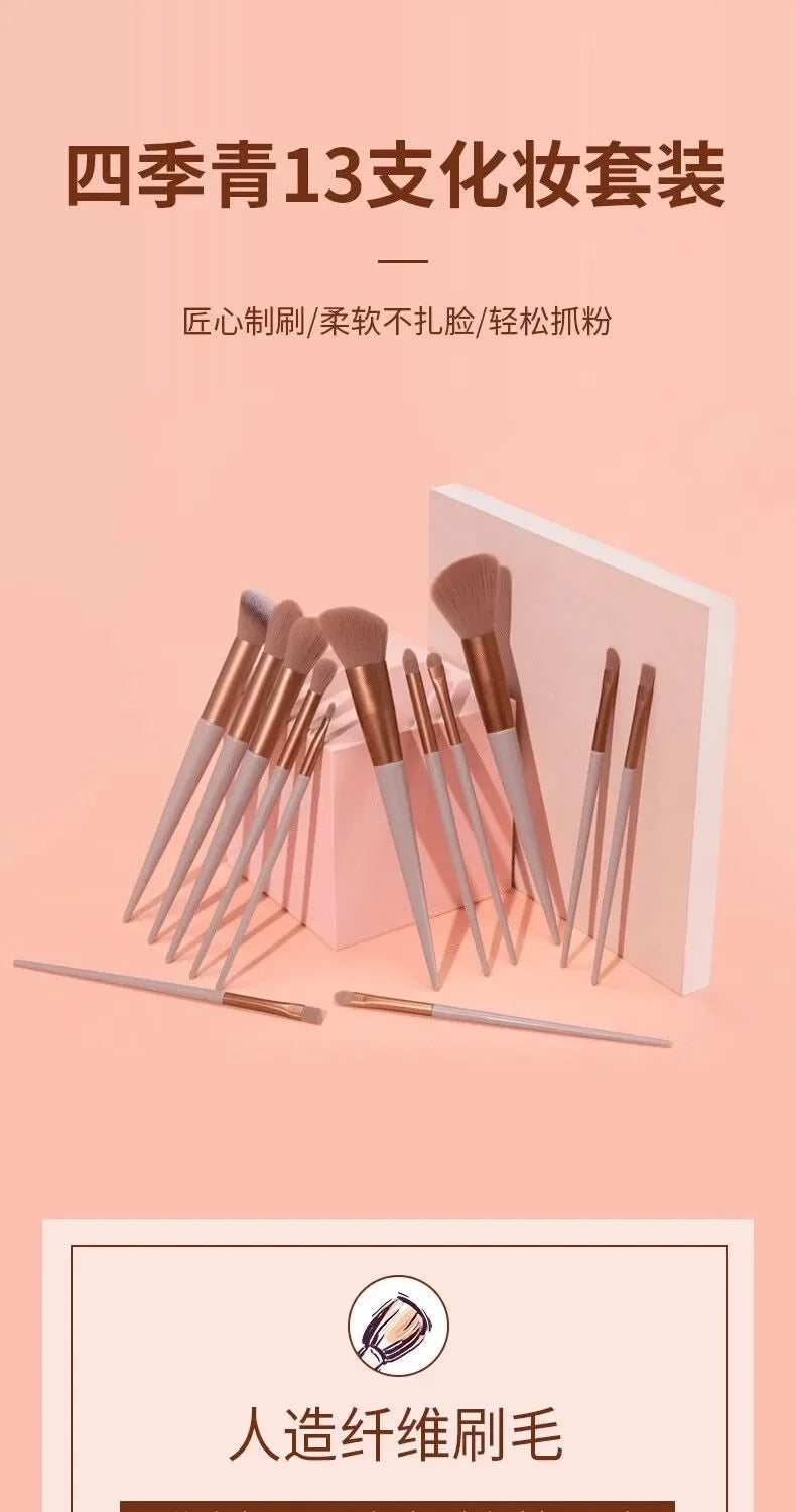 13Pcs Eyeshadow Portable Makeup Brushes Set Soft Fluffy Brushes Blush Powder Shadow Foundation Blending Concealer Make Up Tool